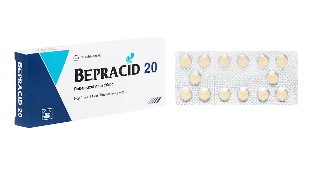 Bepracid 20 trị trào ngược dạ dày - thực quản (1 vỉ x 14 viên)