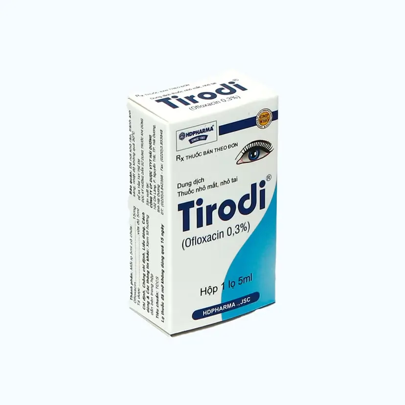 Thuốc nhỏ mắt, tai Tirodi 5ml HD điều trị các bệnh nhiễm khuẩn mắt và tai (chai 5ml)