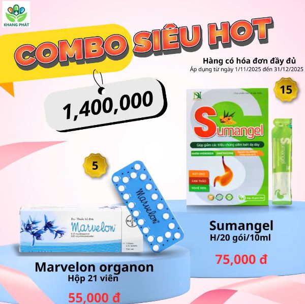 COMBO SIÊU HOT Gel dạ dày Sumangel và Thuốc tránh thai Marvelon Organon
