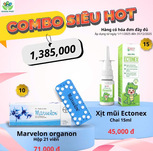 COMBO SIÊU HOT Xịt mũi Ectonex và Thuốc tránh thai Marvelon Organon