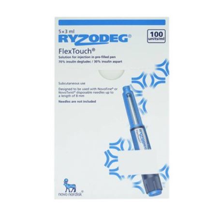 Bút tiêm Ryzodeg FlexTouch 100Units/ml điều trị đái tháo đường (5 cây x 3ml)