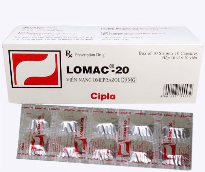 Lomac omeprazole capsules 20mg cipla (h/100v)
