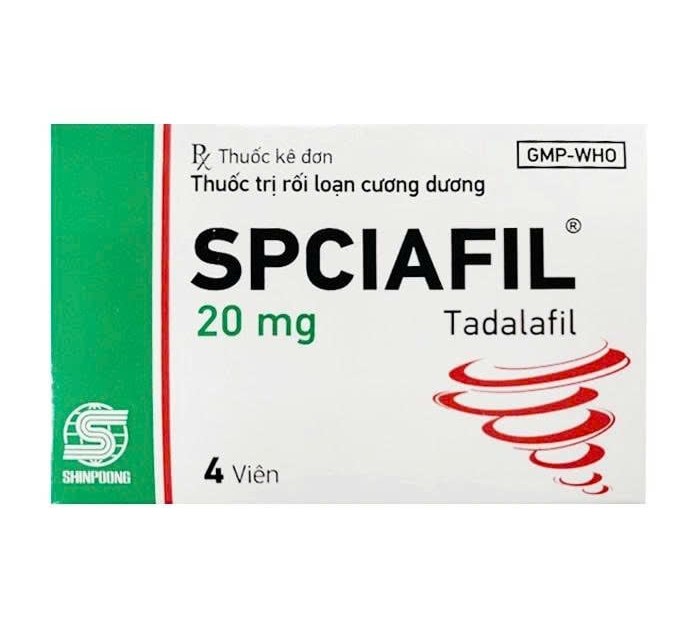 Spciafil 20 mg giúp hỗ trợ điều trị rối loạn cương dương
