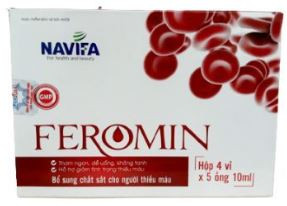 Thực phẩm bổ sung hỗ trợ làm giảm tình trạng thiếu máu FEROMIN hộp 20 ống