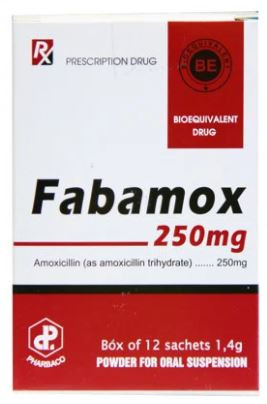Fabamox 250mg (12 gói x 1.4g/hộp)