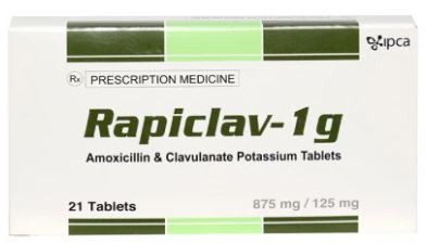 Thuốc Rapiclav 1g điều trị nhiễm trùng