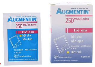 Bột Augmentin 250mg/31.25mg GSK điều trị nhiễm khuẩn (12 gói)