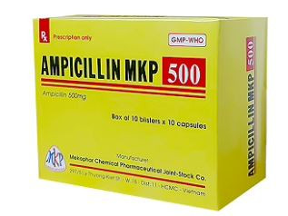 Thuốc Ampicillin 500mg Mekophar điều trị nhiễm khuẩn (10 vỉ x 10 viên)
