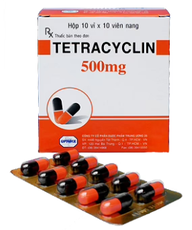 Thuốc Tetracyclin 500mg Uphace điều trị nhiễm khuẩn đường hô hấp (10 vỉ x 10 viên)