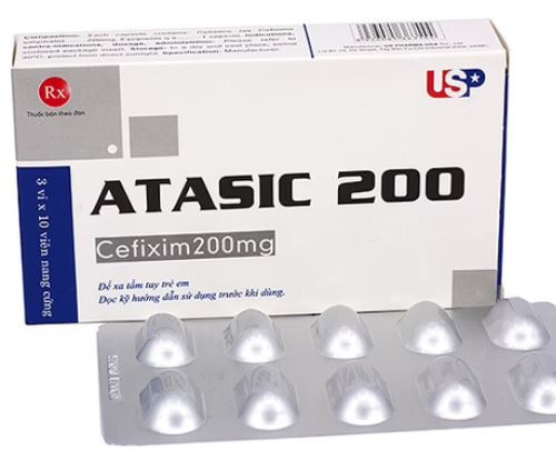 Atasic Cefixim 200mg Usp trị nhiễm khuẩn (3 vỉ x 10 viên)