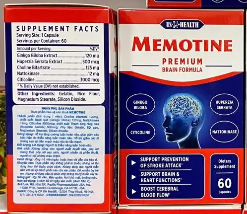 Memotine – Premium Brain Formula tăng cường tuần hoàn máu