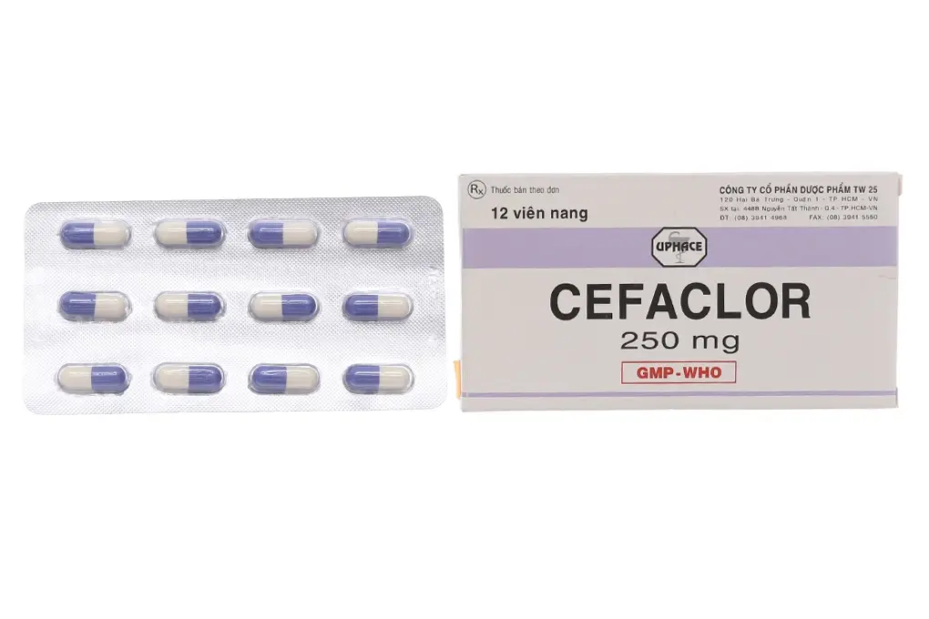 Thuốc kháng sinh Cefaclor 250mg (TW25 Uphace) hộp 12 viên