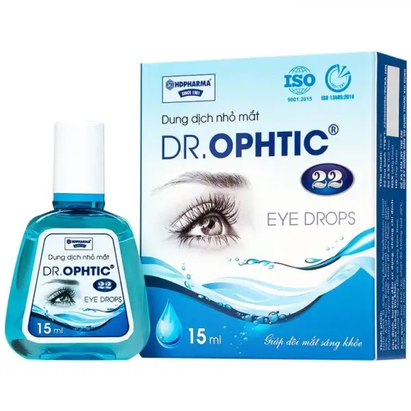 Dung dịch nhỏ mắt Dr.Ophtic 22 HD Pharma 15ml dùng trong mỏi mắt, ngứa mắt, khô rát mắt