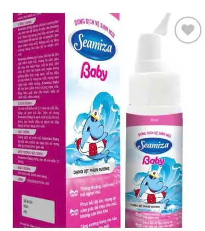 Dung dịch vệ sinh mũi Seamiza Baby, giảm nghẹt mũi, khó thở, viêm mũi