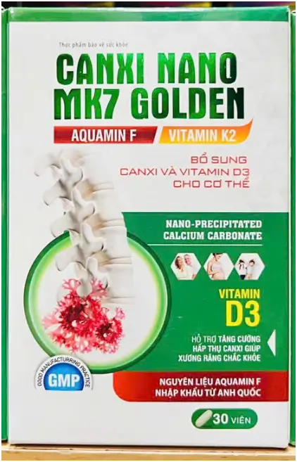 CANXI NANO MK7 GOLDEN Bổ sung Canxi và Vitamin D3 cho cơ thể