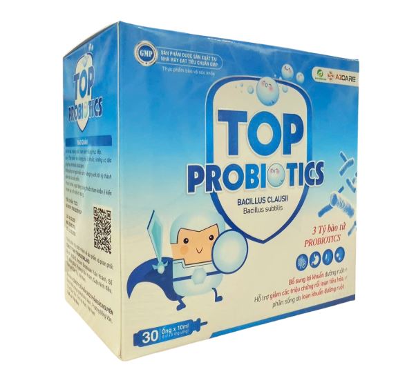 TP BVSK TOP PROBIOTIC (30 ống) hỗ trợ giảm các triệu chứng rối loạn tiêu hoá
