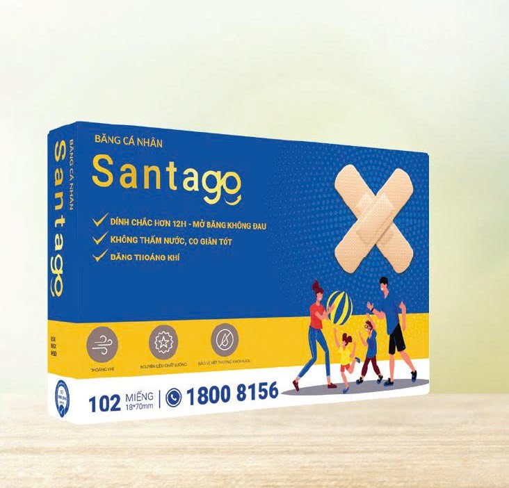 Băng các nhân Santago giúp băng, ép cầm máu, bảo vệ vết thương