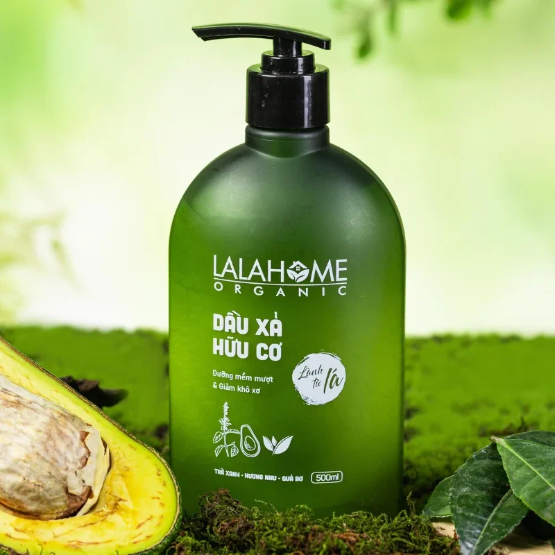 Dầu xả hữu cơ LALAHOME ORGANIC hương trà xanh giúp giữ ẩm cho tóc