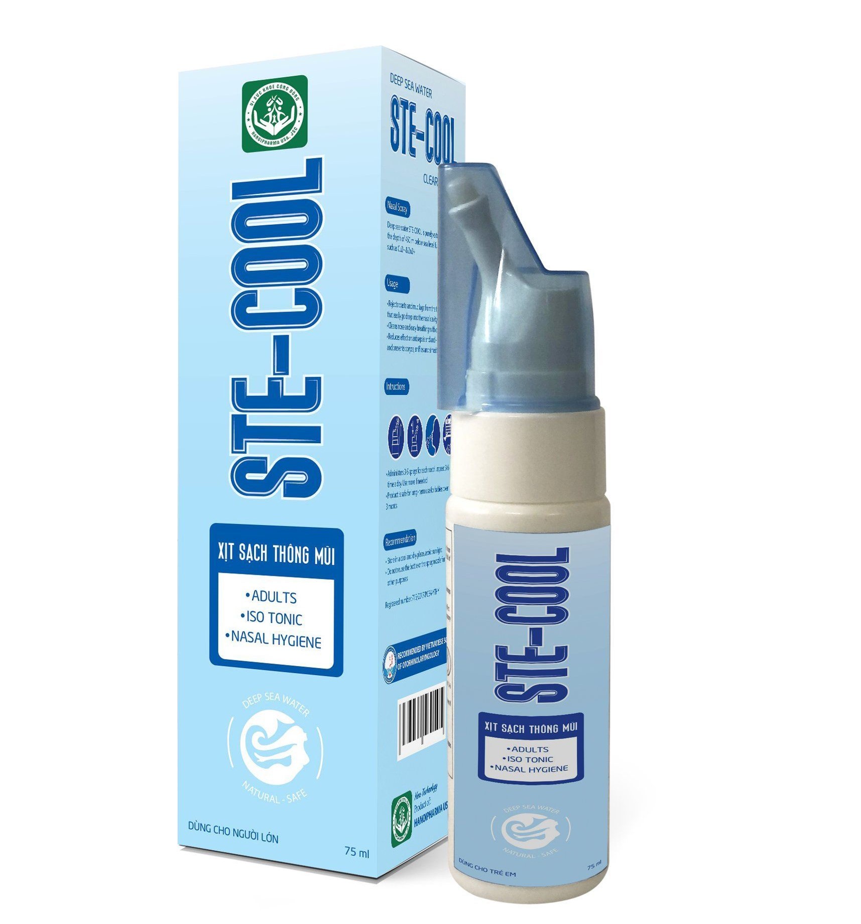 Xịt muối biển người lớn  STE – COOL giúp làm sạch mũi