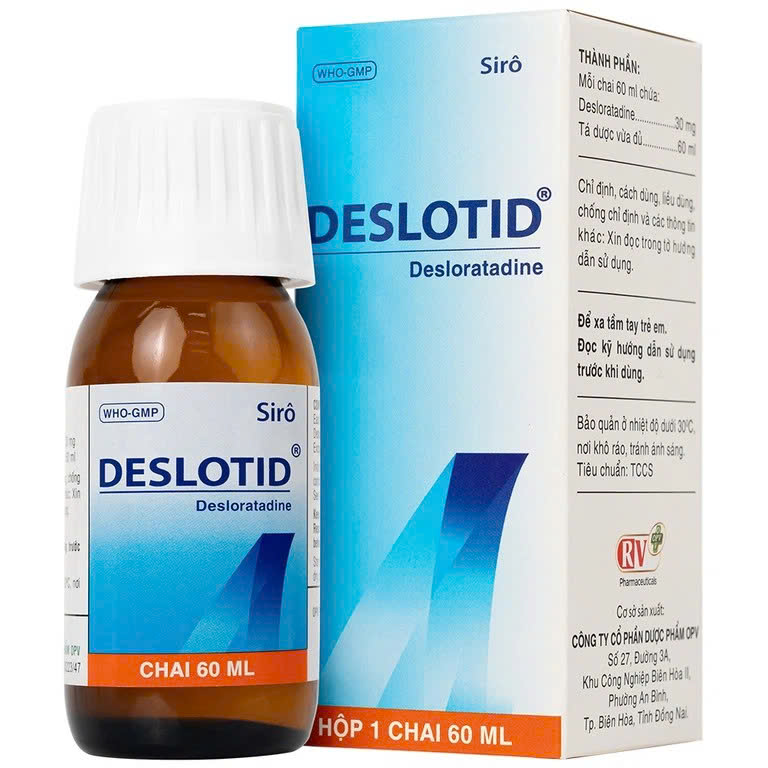 Siro DESLOTID (Desloratadine) giúp giảm nhanh các triệu chứng dị ứng